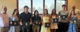 From left to right – Adam Walsh (Scholarship Committee Chair), Ileana Stremsterfer, Antek Pecori-Robinson, Skylar Patterson, Murana Musso, Alayna Cusumano-Rossi, Micah Bonansinga, Maria Bartletti, Mark Giordano (Co-Chair of Scholarship Committee)